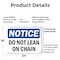 Signmission Do Not Lean On Chain, 24 in W x Rectangle, Plastic OS-2PACK-NS-P-1824-L-11288 - alternate 3
